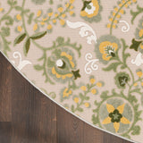nourison aloha alh17 ivory green rug
