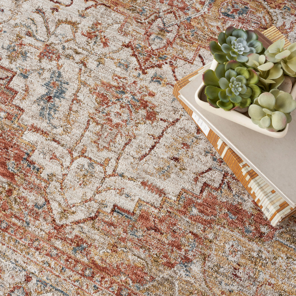 nourison sahar shr06 ivory rust rug