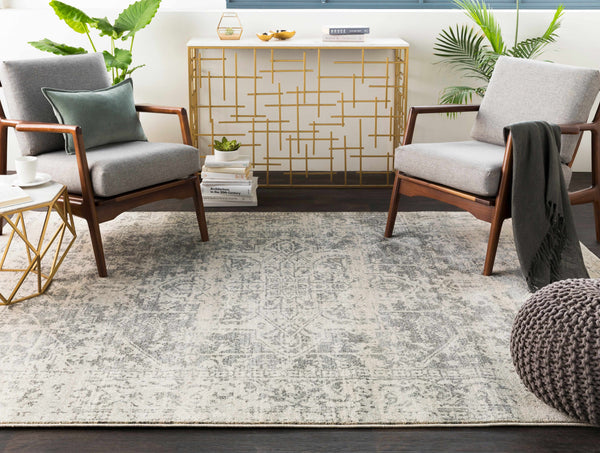 Hauteloom Rachel RAC Charcoal Machine Made Polypropylene Rug