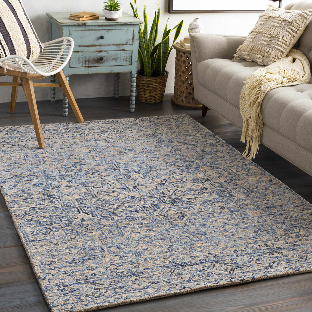Hauteloom Radisson RADIS Blue Hand Tufted Wool Rug