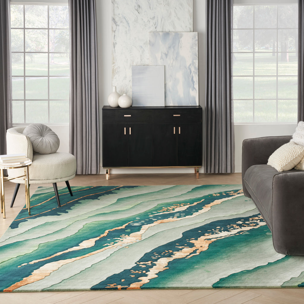 nourison prismatic prs30 emerald rug