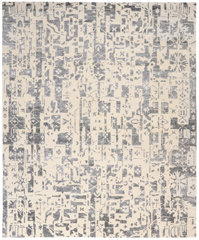 nourison silk shadows sha19 ivory grey rug