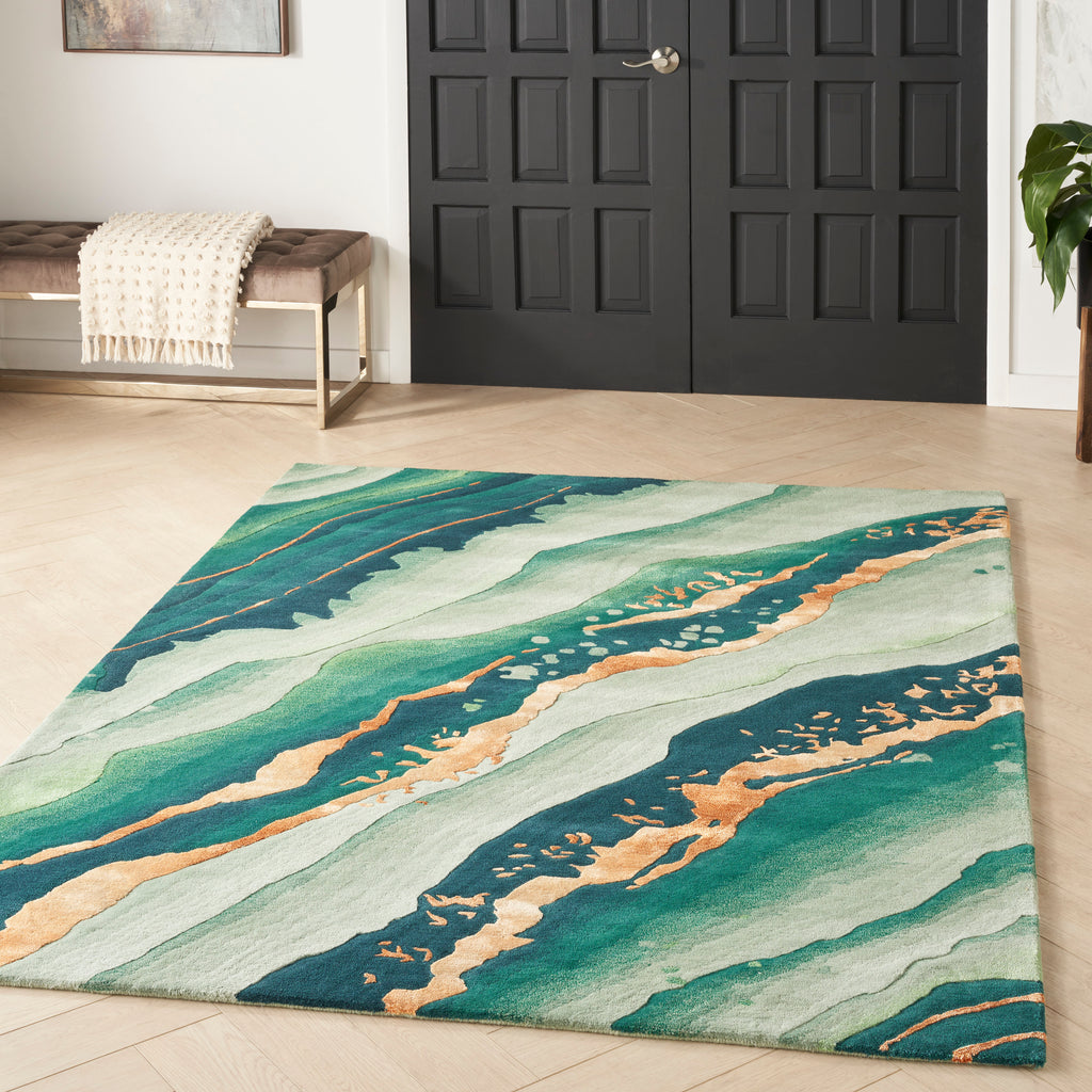 nourison prismatic prs30 emerald rug
