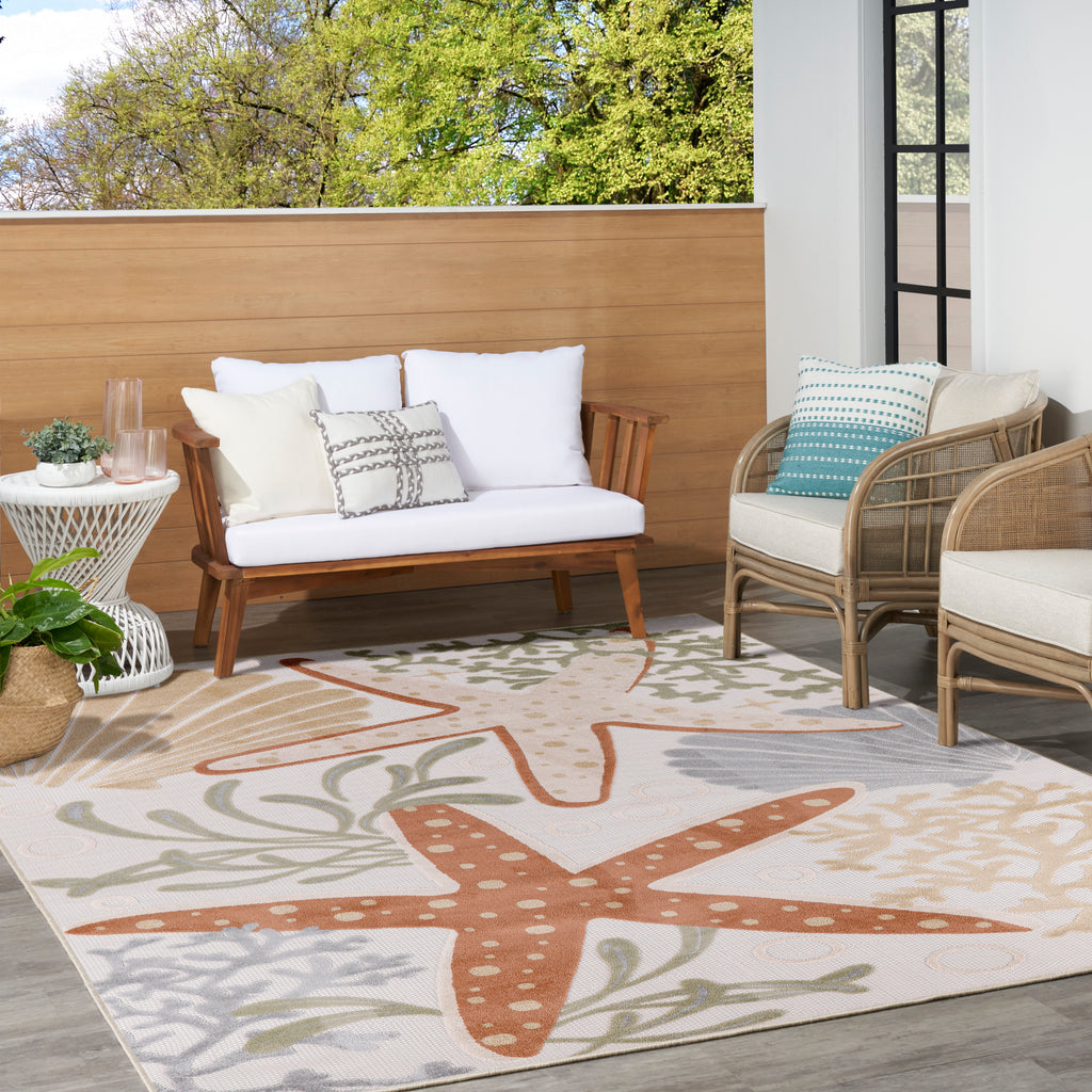 nourison aloha alh24 ivory multicolor rug