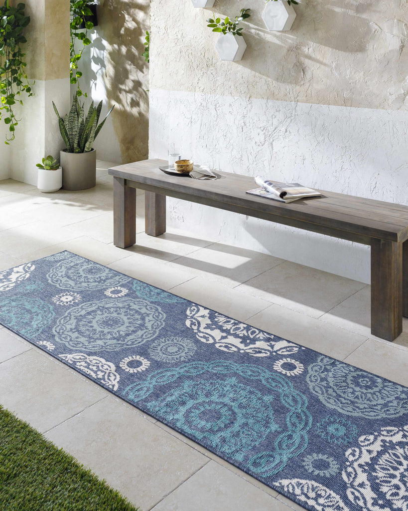 Hauteloom Reasnor REA Teal Machine Made Olefin Rug
