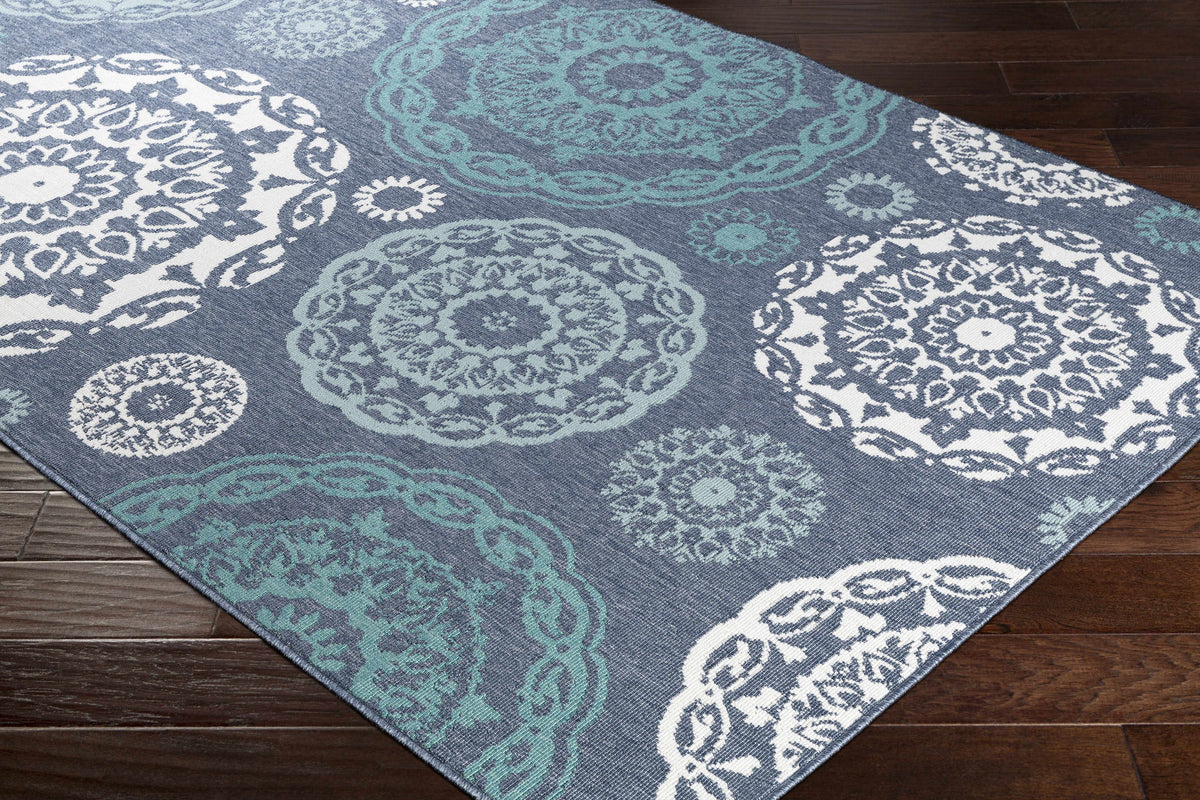 Hauteloom Reasnor REA Teal Machine Made Olefin Rug