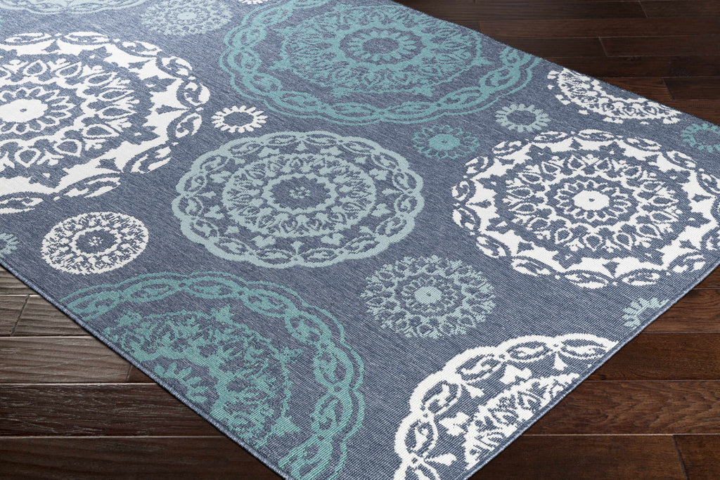 Hauteloom Reasnor REA Teal Machine Made Olefin Rug