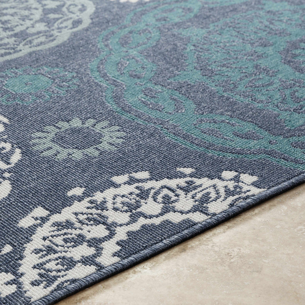 Hauteloom Reasnor REA Teal Machine Made Olefin Rug