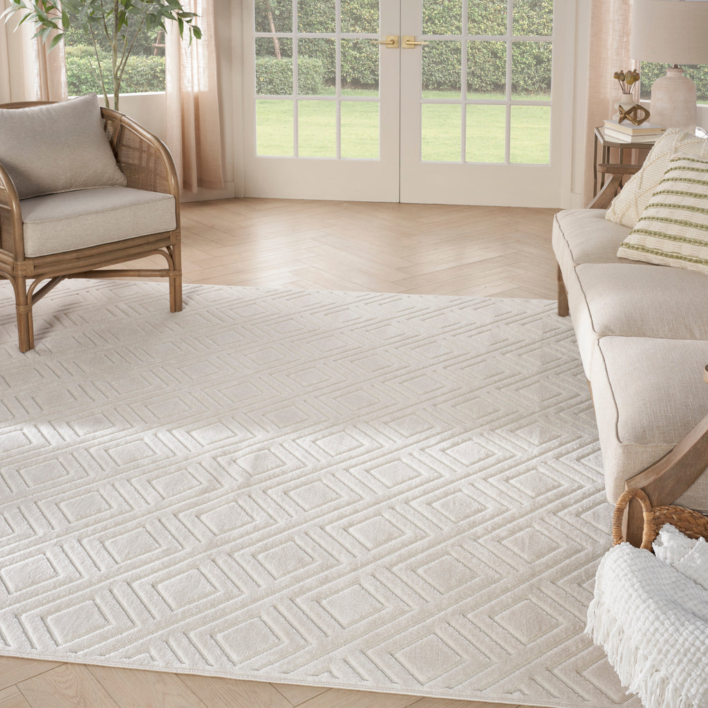 nourison care free caf03 ivory rug