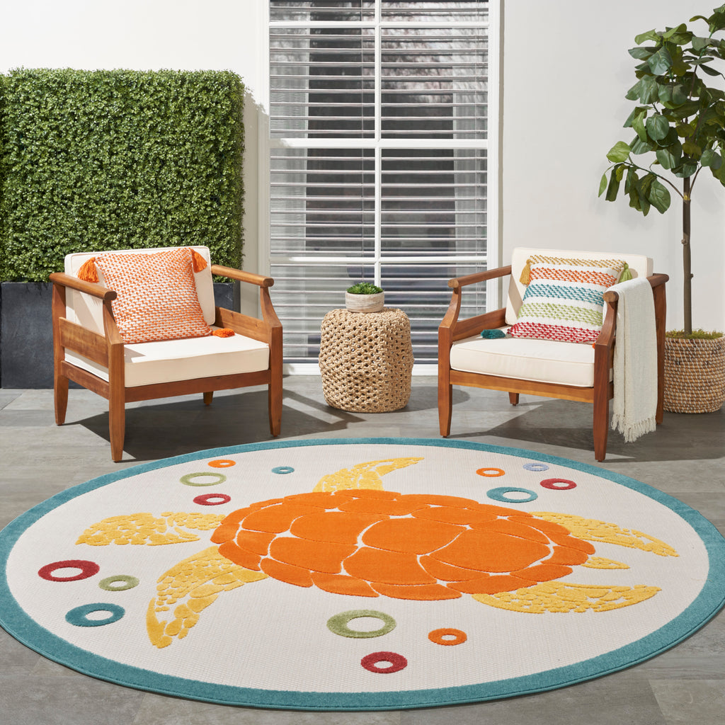 nourison aloha alh27 teal multi rug