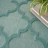 nourison easy care nes01 aqua teal rug