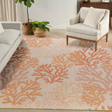 nourison garden oasis goa05 coral rug