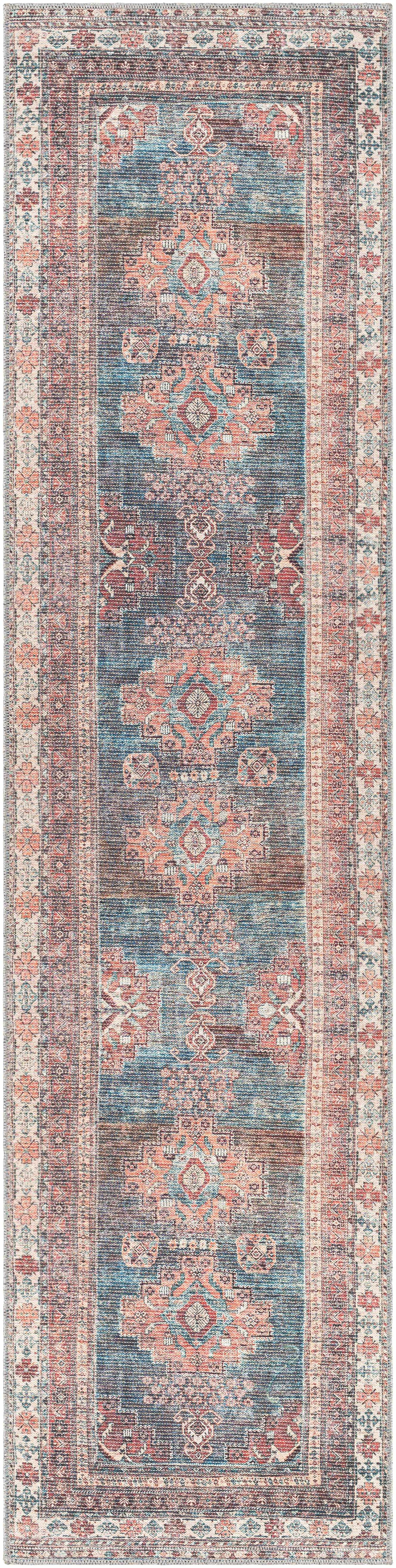 Hauteloom Ricardo RICA Blue Machine Made Chenille-Polyester Rug