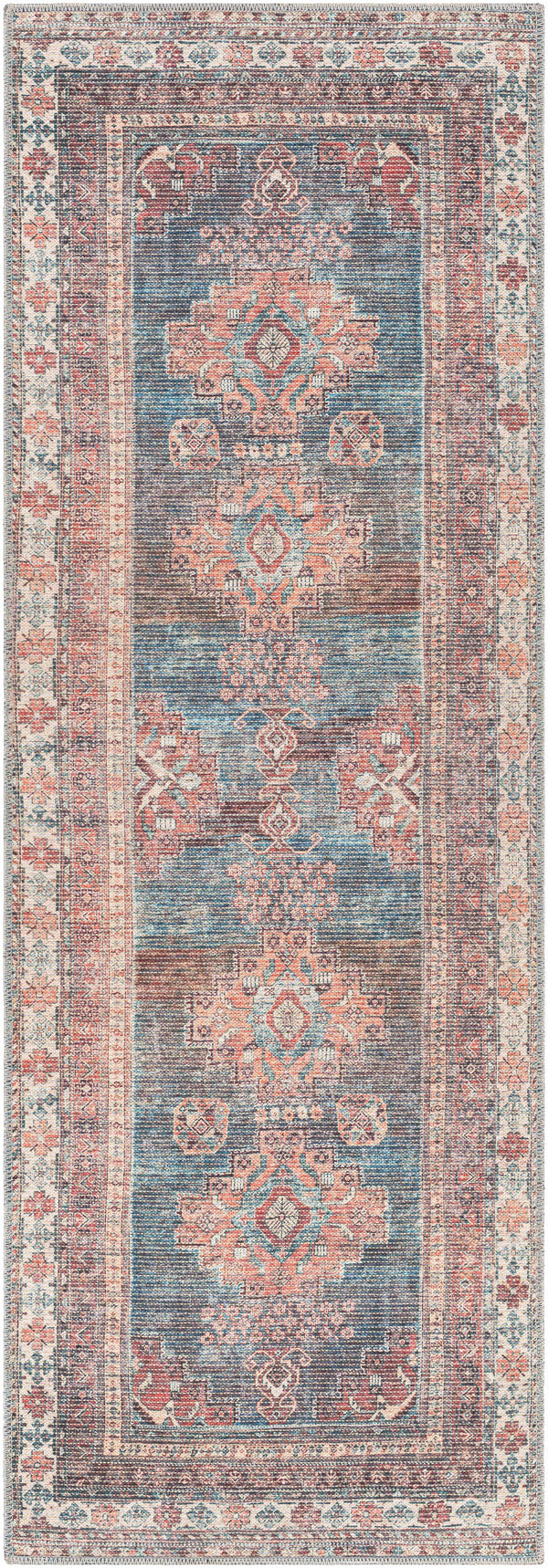 Hauteloom Ricardo RICA Blue Machine Made Chenille-Polyester Rug