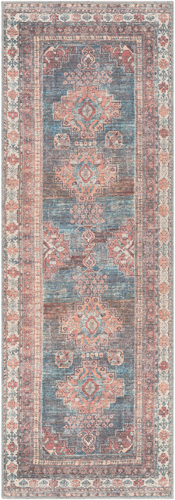 Hauteloom Ricardo RICA Blue Machine Made Chenille-Polyester Rug