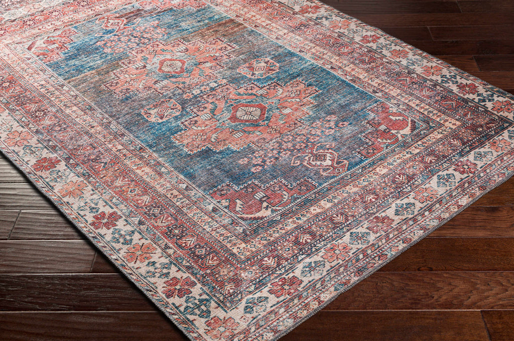 Hauteloom Ricardo RICA Blue Machine Made Chenille-Polyester Rug
