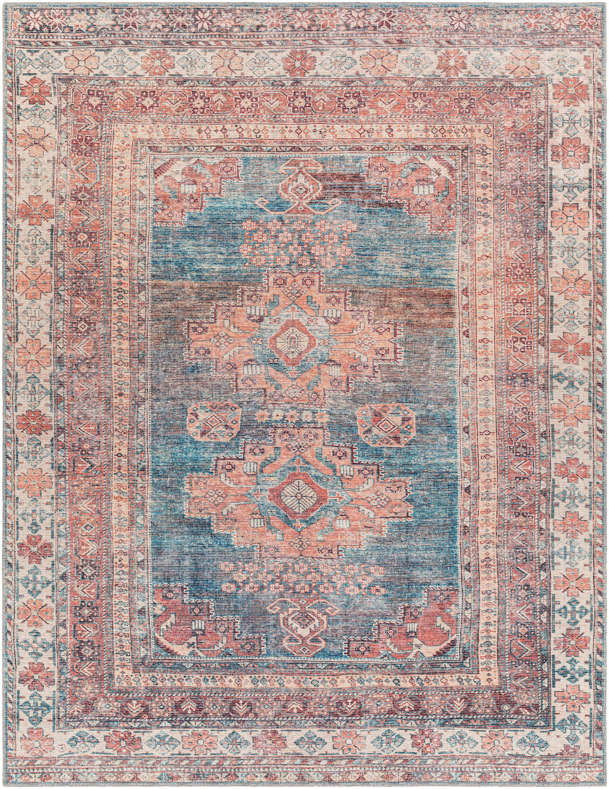 Hauteloom Ricardo RICA Blue Machine Made Chenille-Polyester Rug