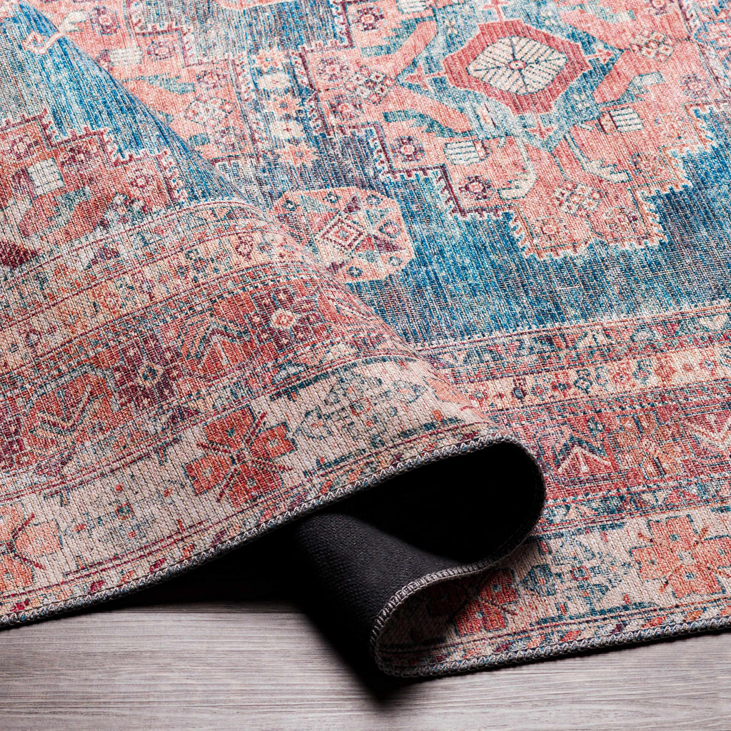 Hauteloom Ricardo RICA Blue Machine Made Chenille-Polyester Rug