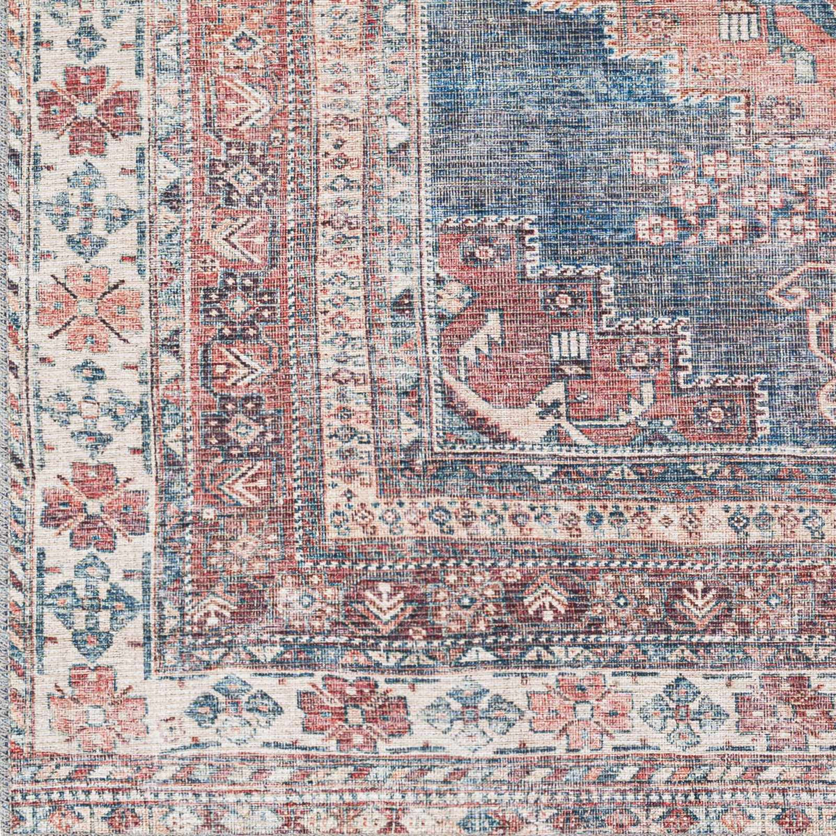 Hauteloom Ricardo RICA Blue Machine Made Chenille-Polyester Rug