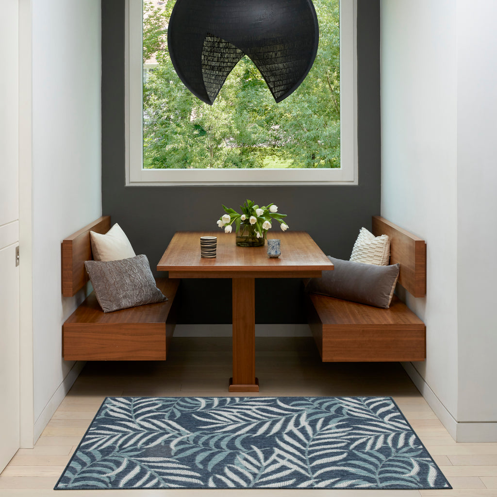 nourison garden oasis goa01 navy rug