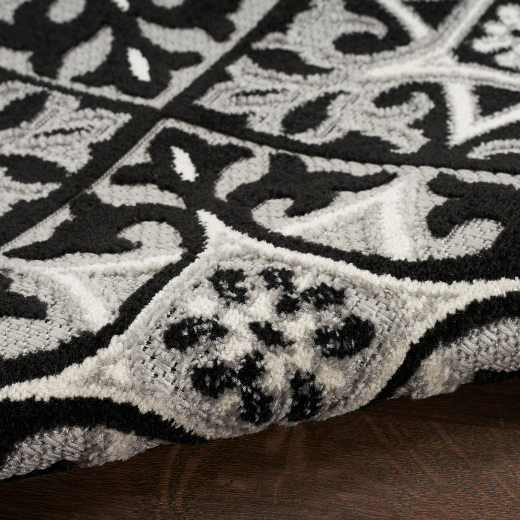 nourison aloha alh34 black white rug