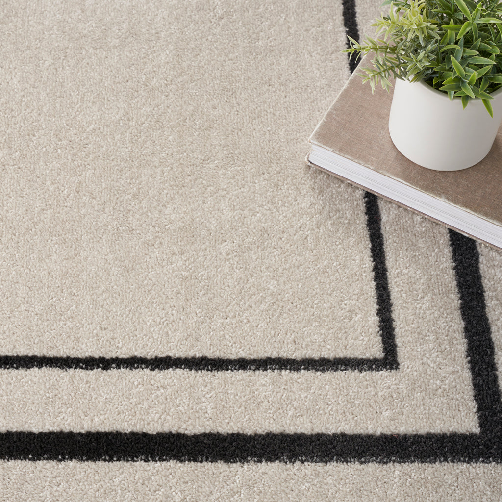 nourison nourison essentials nre02 ivory black rug