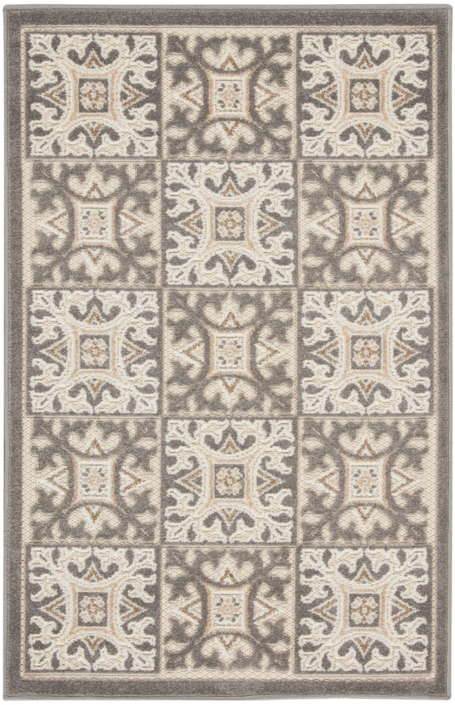 nourison aloha alh34 ivory grey rug