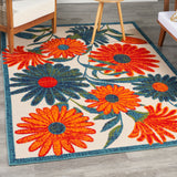 nourison aloha alh33 ivory multicolor rug
