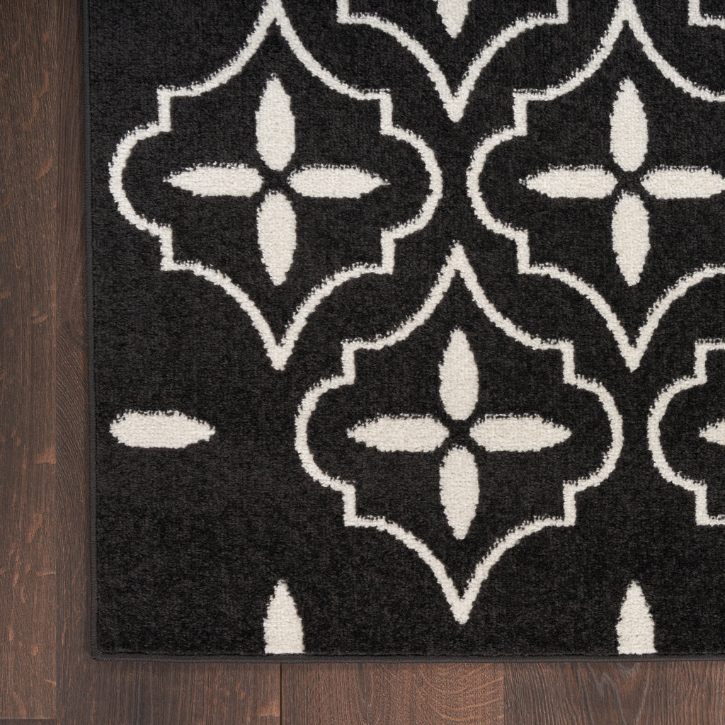 nourison nourison essentials nre04 black ivory rug