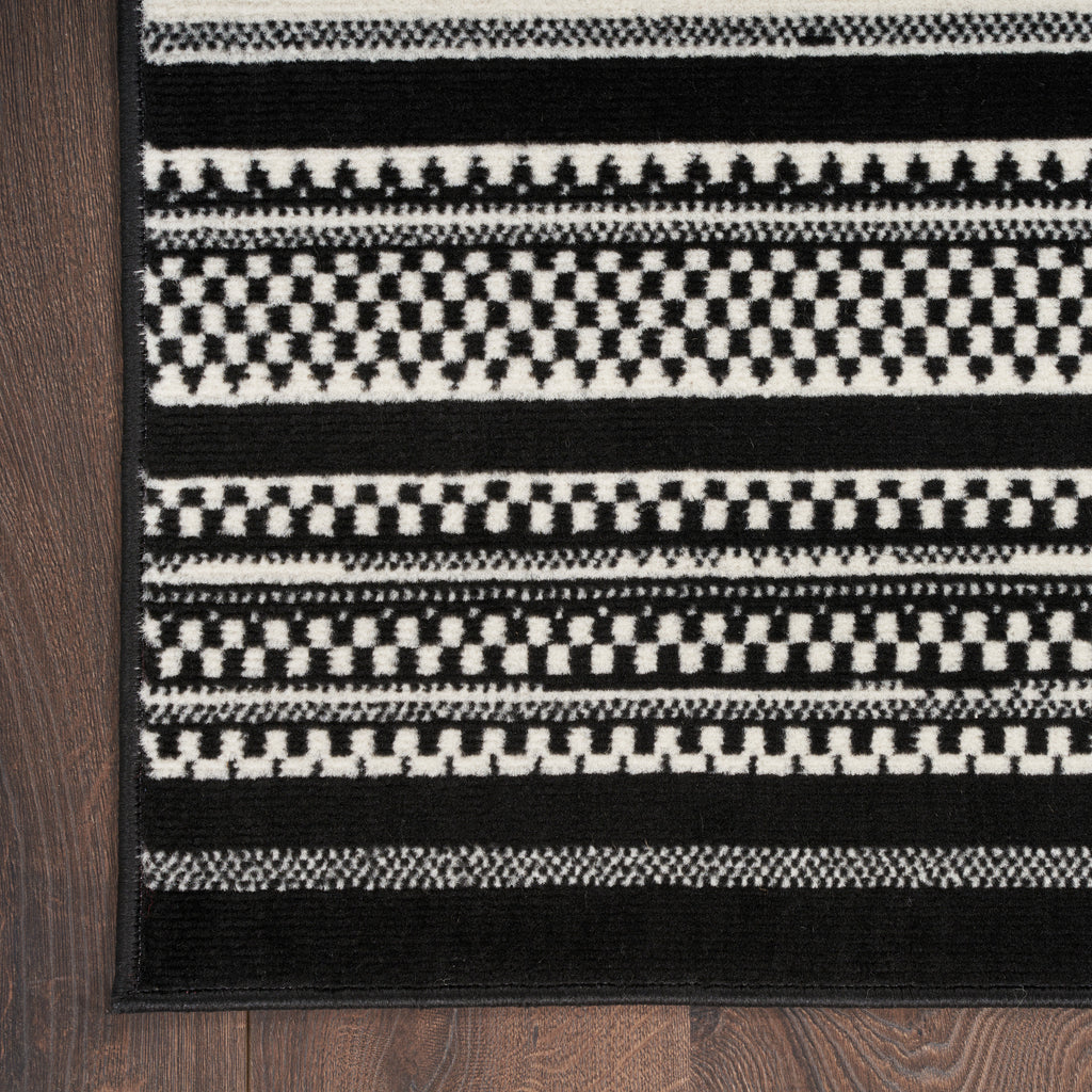 nourison grafix grf41 black white rug