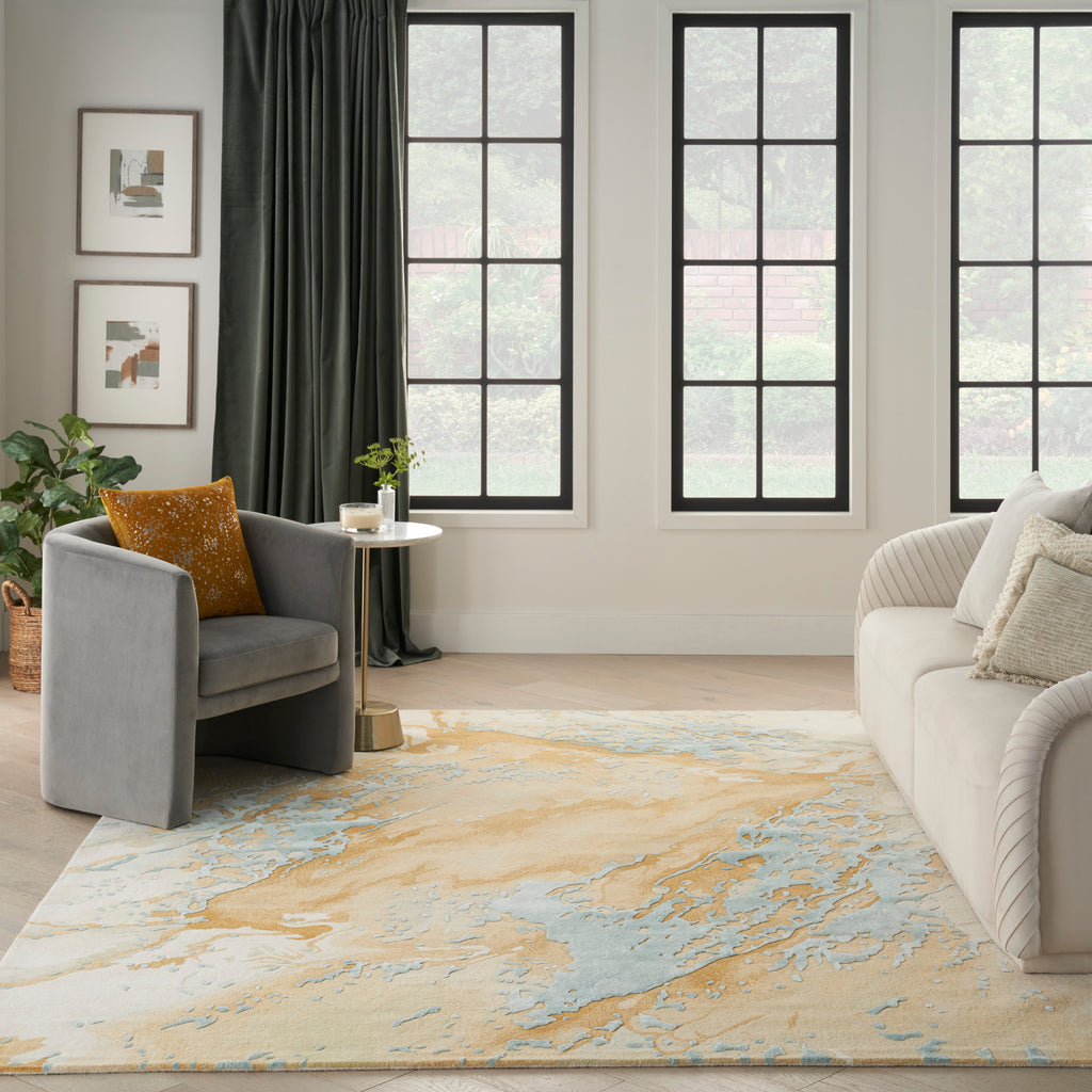 nourison prismatic prs36 sand blue rug