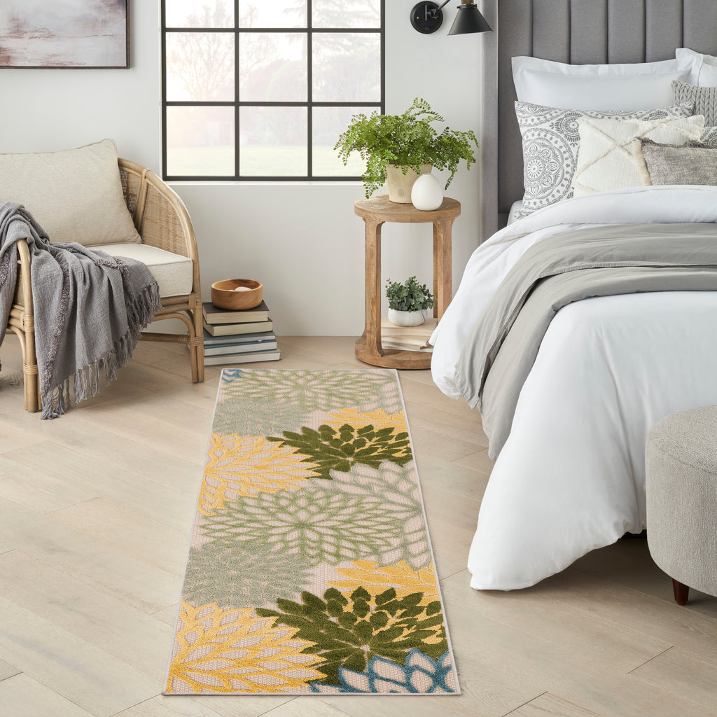nourison aloha alh05 green multicolor rug