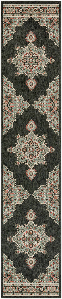 Hauteloom Roseglen ROSE Black Machine Made Olefin Rug