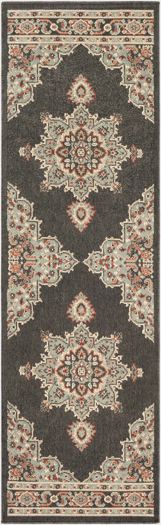 Hauteloom Roseglen ROSE Black Machine Made Olefin Rug