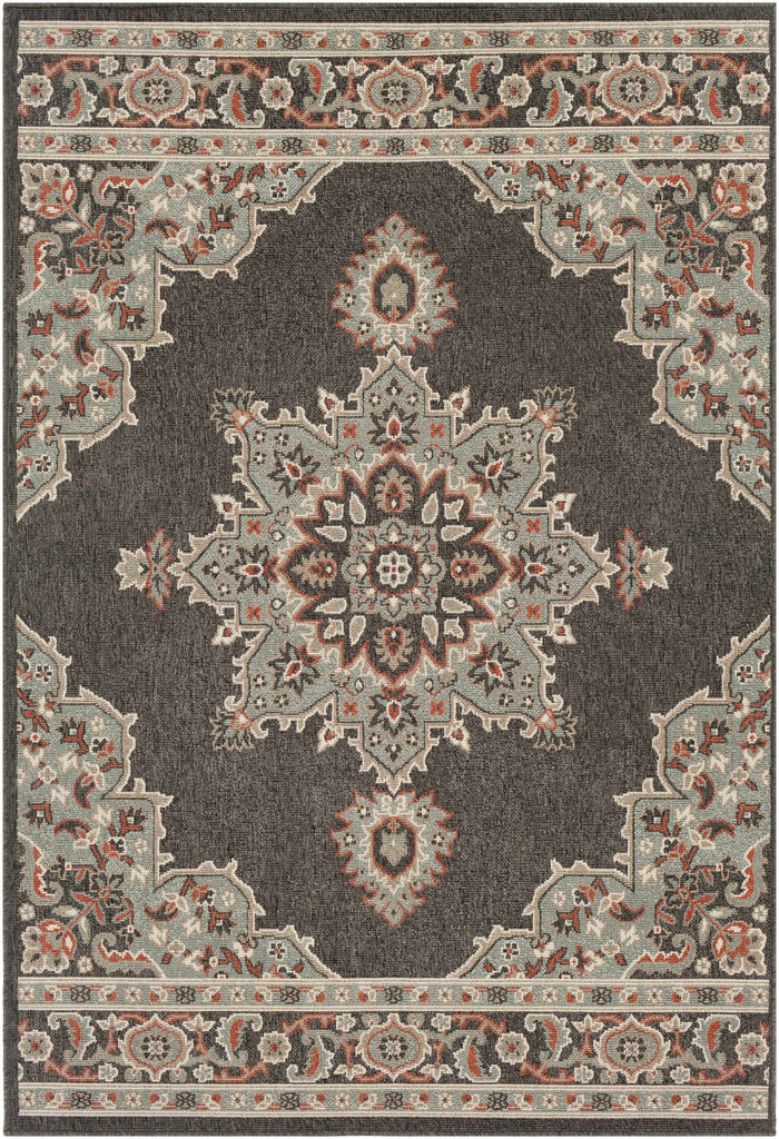 Hauteloom Roseglen ROSE Black Machine Made Olefin Rug
