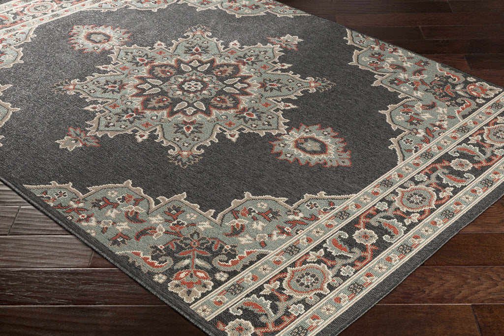 Hauteloom Roseglen ROSE Black Machine Made Olefin Rug