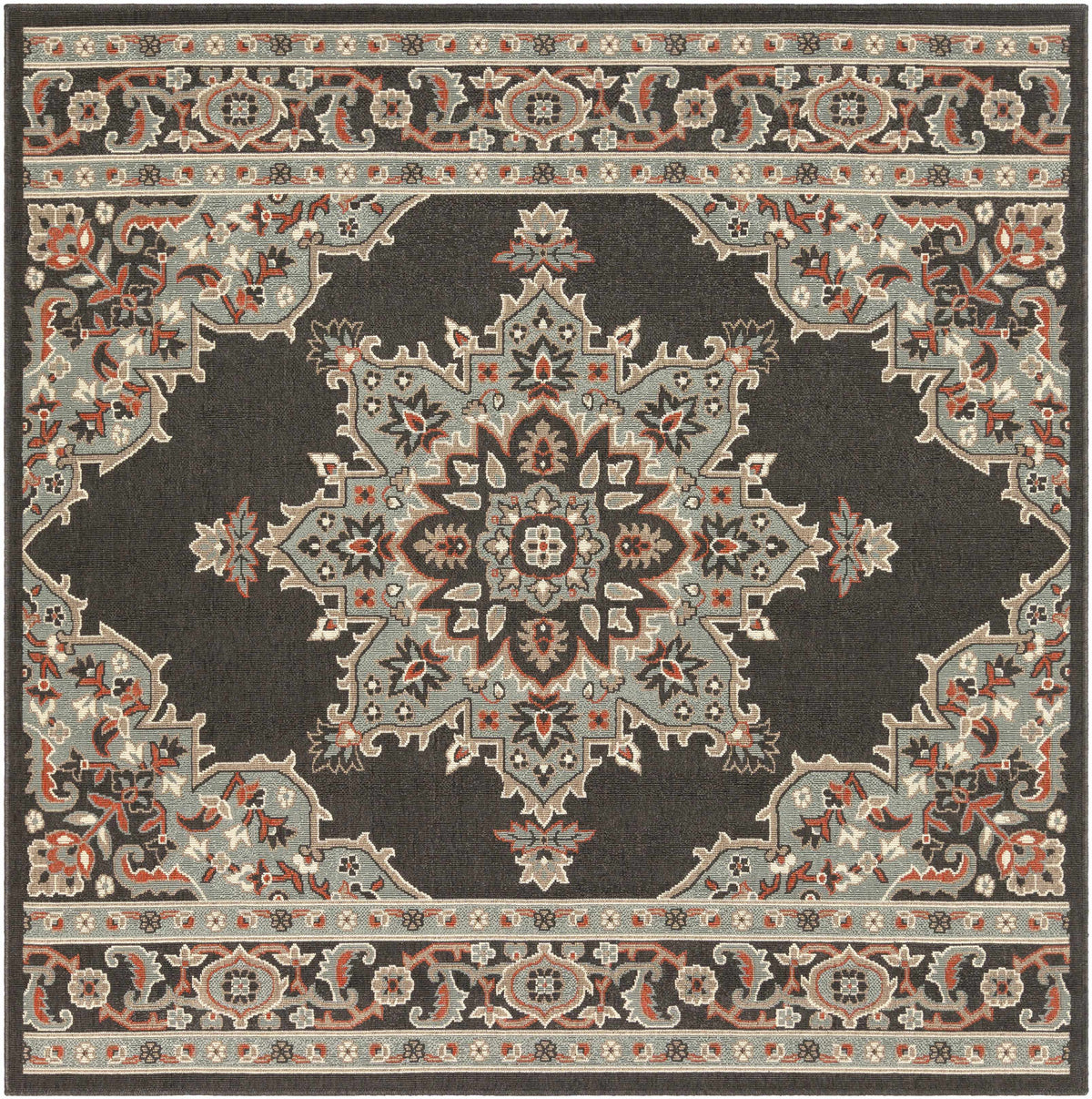 Hauteloom Roseglen ROSE Black Machine Made Olefin Rug