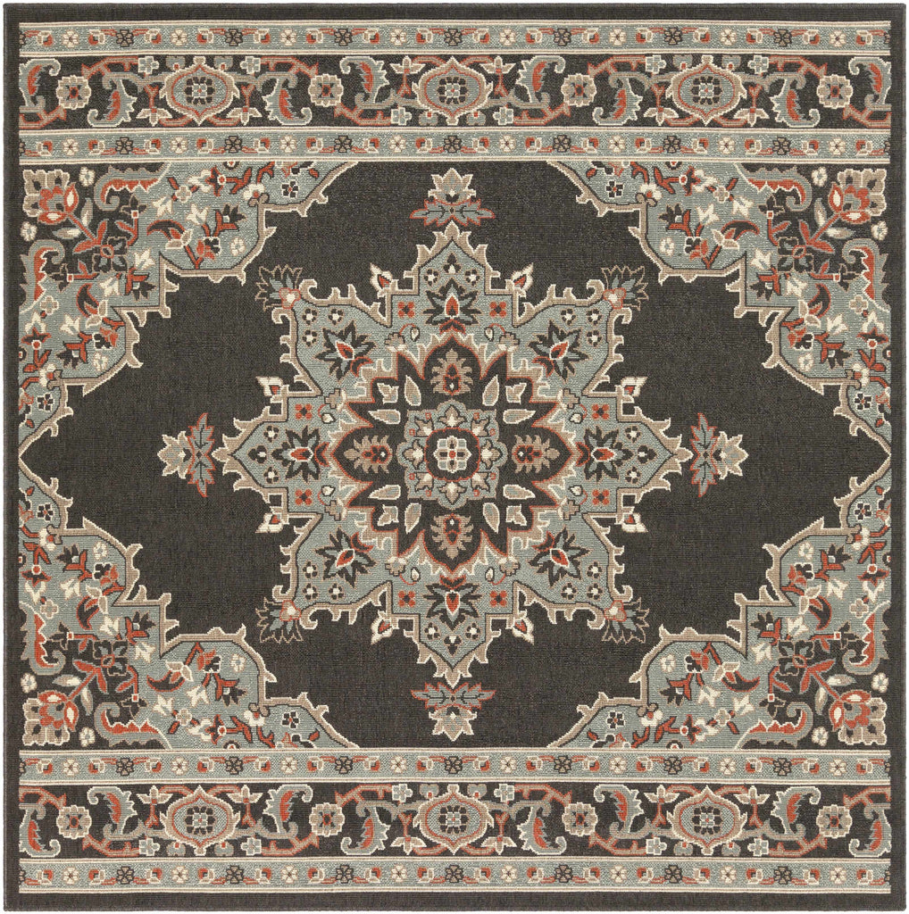 Hauteloom Roseglen ROSE Black Machine Made Olefin Rug
