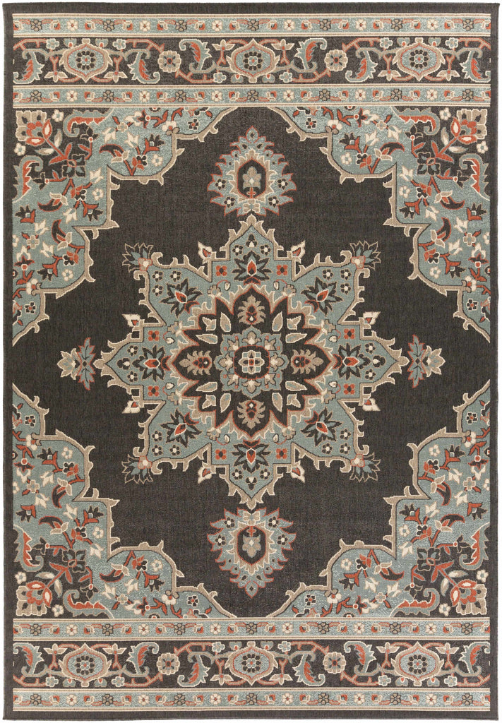 Hauteloom Roseglen ROSE Black Machine Made Olefin Rug