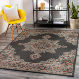 Hauteloom Roseglen ROSE Black Machine Made Olefin Rug