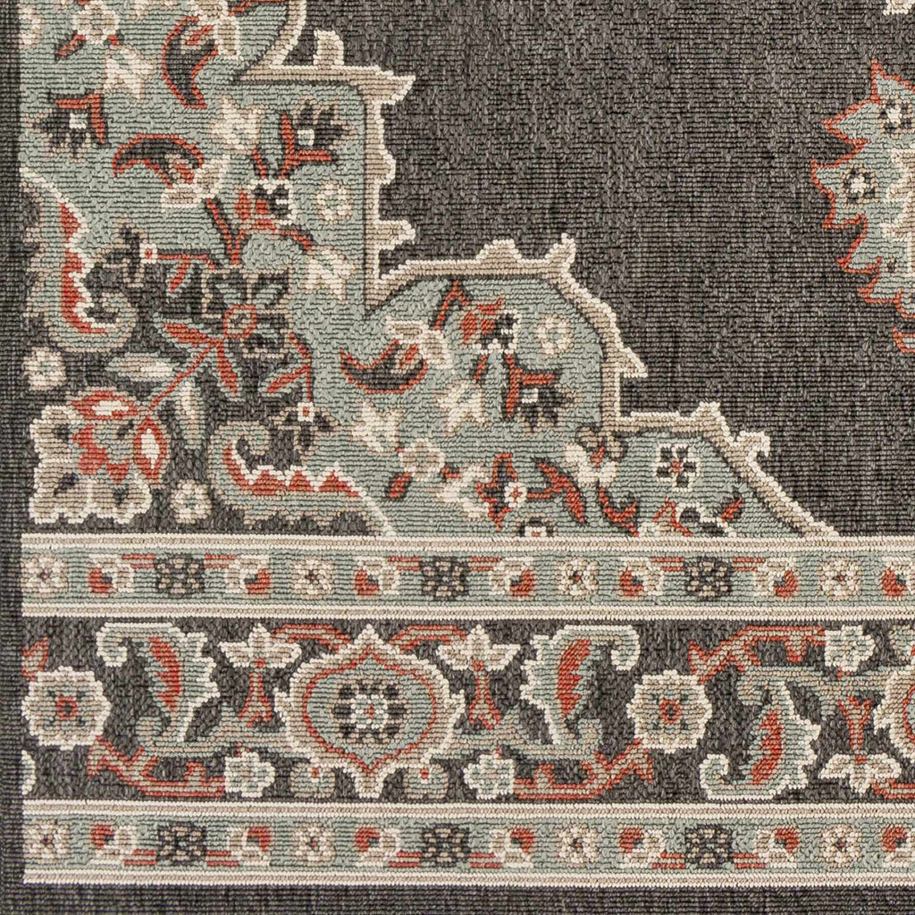 Hauteloom Roseglen ROSE Black Machine Made Olefin Rug