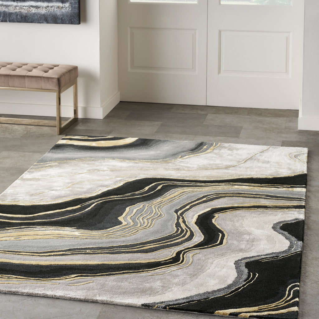 nourison prismatic prs31 charcoal grey rug