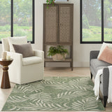 nourison garden oasis goa01 green ivory rug