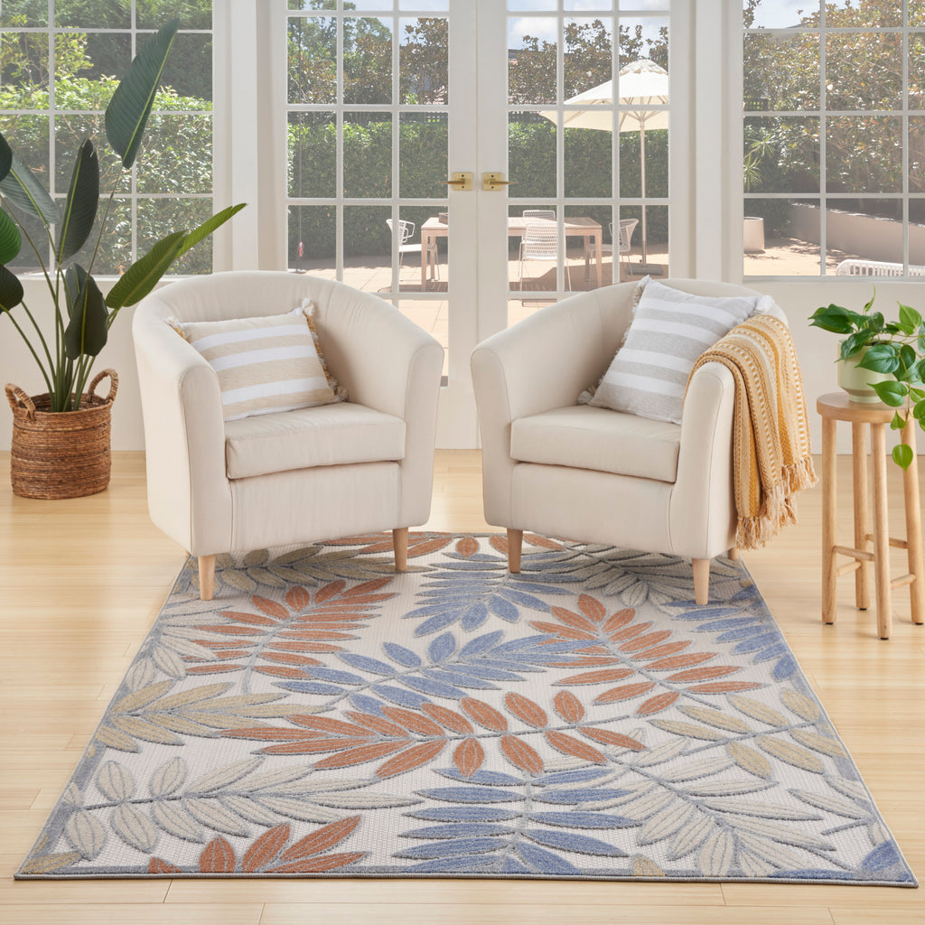 nourison aloha alh18 blue mocha rug