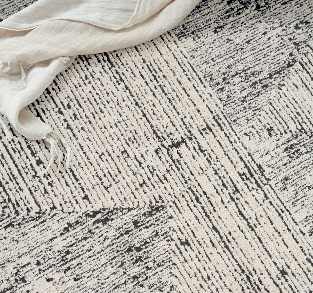nourison ck024 irradiant irr01 cream black rug