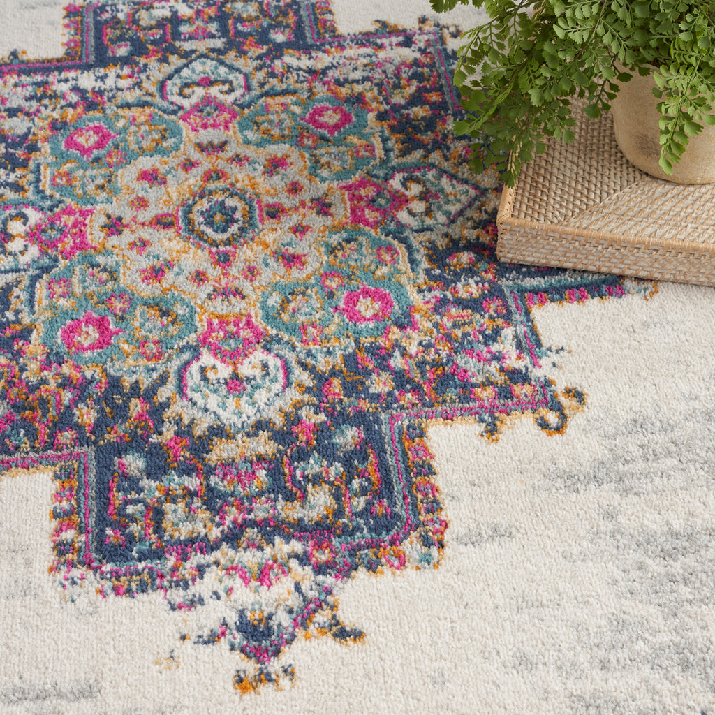 nourison passion psn03 ivory blue rug