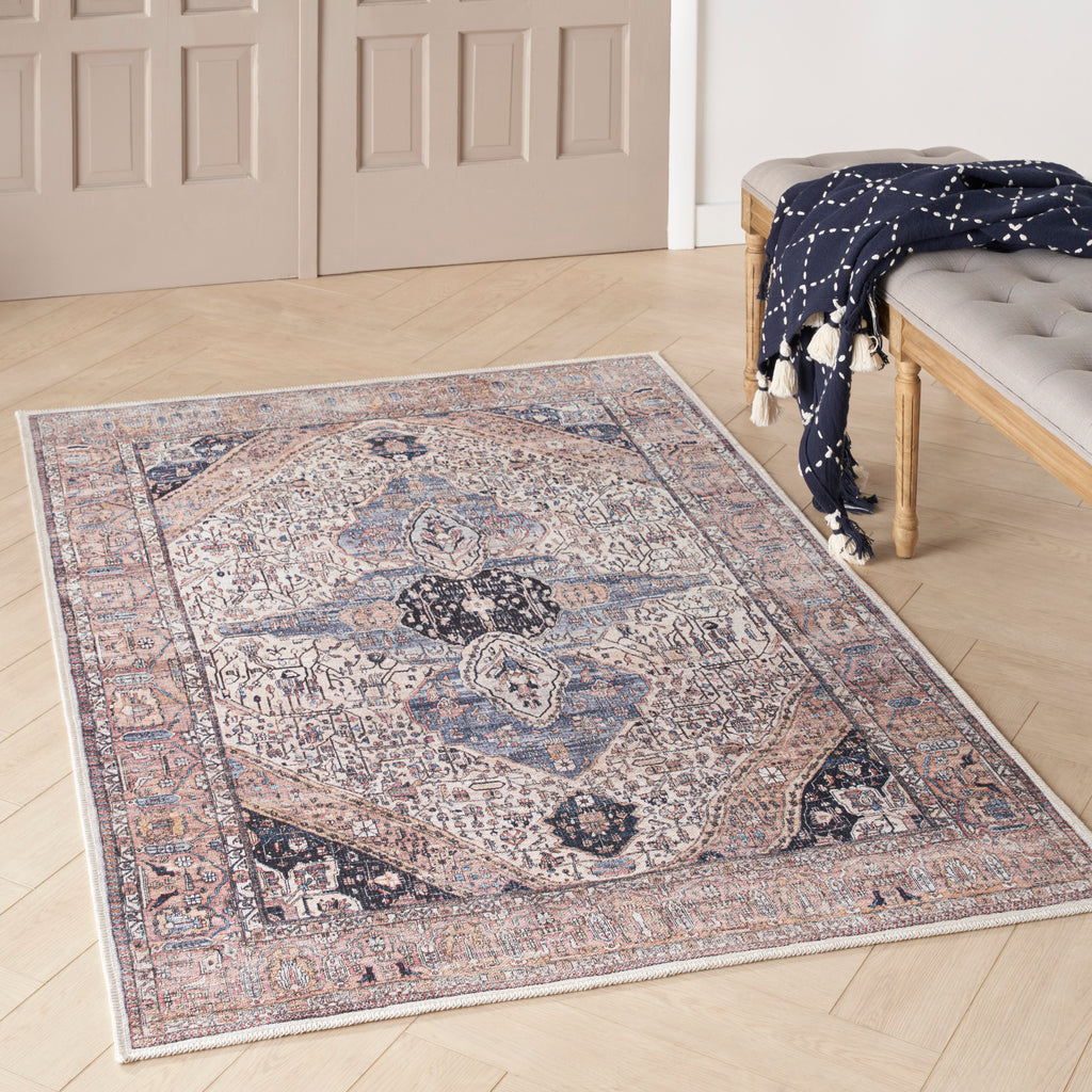 nourison grand washables grw05 ivory blue rug