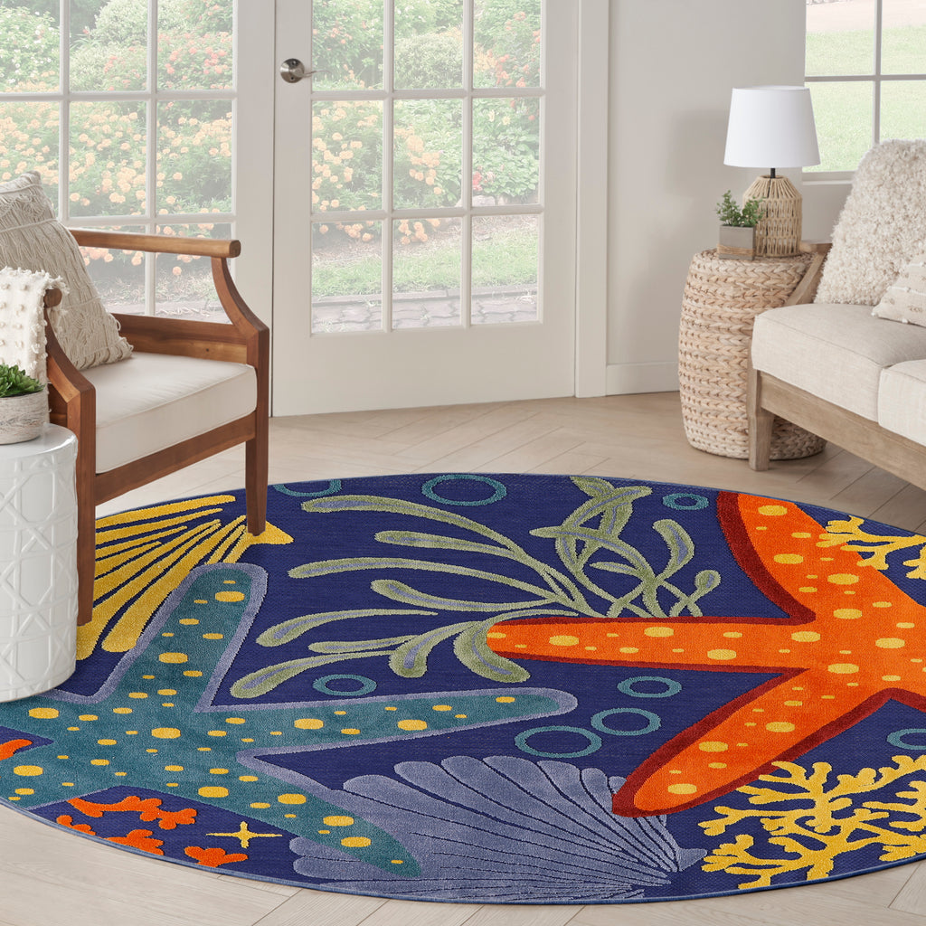 nourison aloha alh24 navy multicolor rug