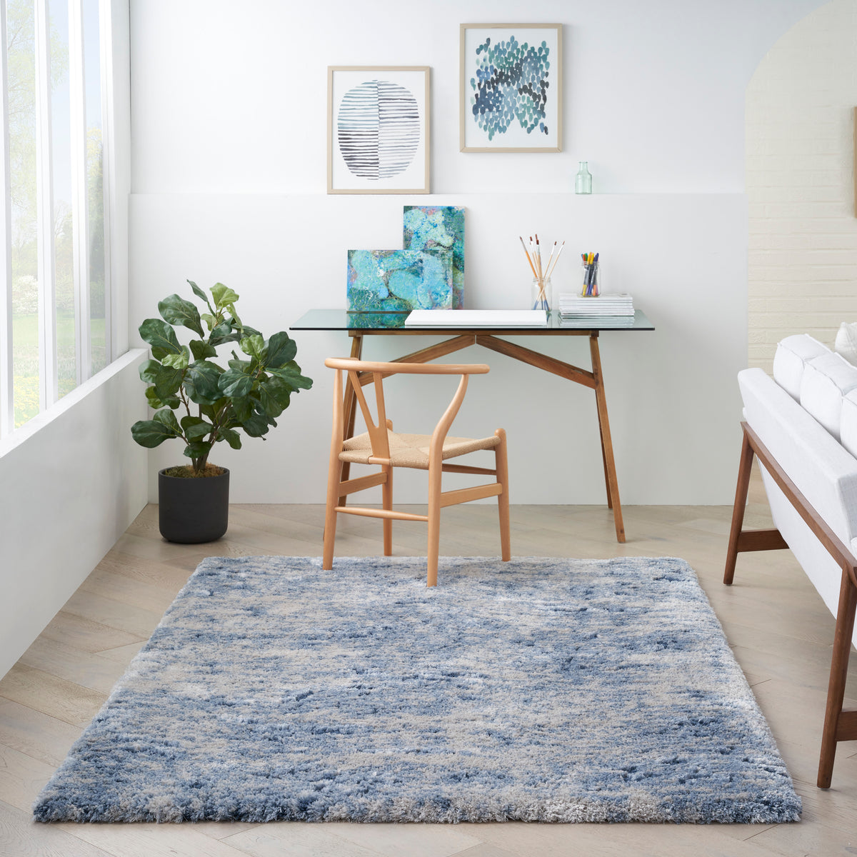 nourison dreamy shag drs06 light blue rug