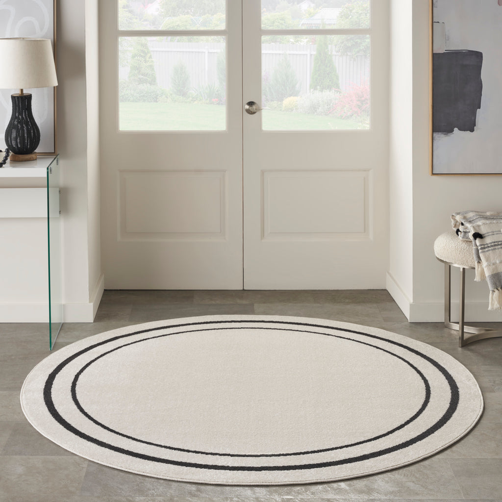 nourison nourison essentials nre02 ivory black rug